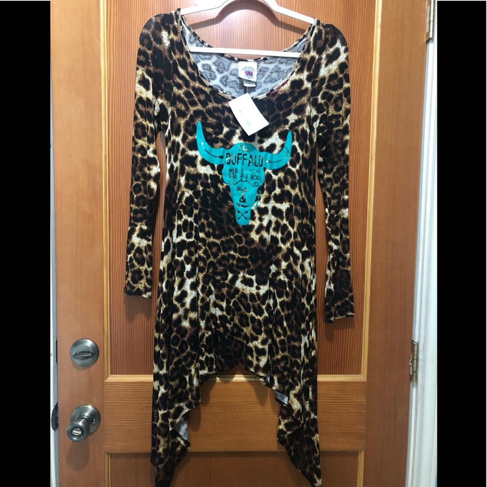 Bohemian Cowgirl Leopard Skull Dress/Tunic